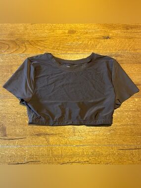 aerie brown Cropped Short Sleeve Tee smootheez